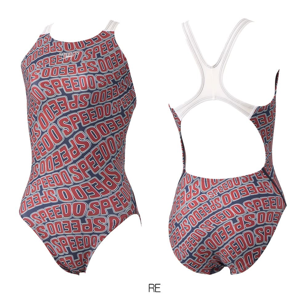 Speedo 競泳用水着 赤青白 speedo スピード レディス 水泳 競泳水着 Sea Dots TurnS