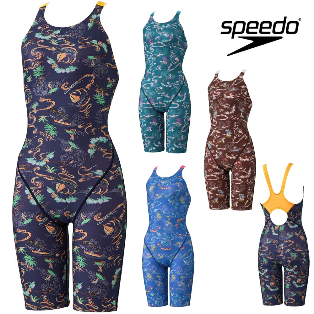 【店内商品3点以上でさらに3％OFFクーポン配布中】スピード SPEEDO 競泳水着 練習用水着 レディース サンオンザシーターンズミニオープンバックニースキン オールインワン ENDURANCE ECO 競泳練習水着 2025年春夏モデル STW12505