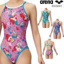 【店内商品3点以上でさらに3%OFFクーポン配布中】アリーナ ARENA 競泳水着 練習用水着 レディース トレーニングワンピース オープンバック ディズニー『...