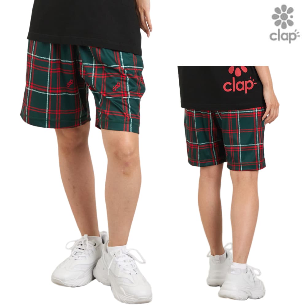 【店内商品3点以上でさらに3％OFFクーポン配布中】クラップ CLAP ホーリーチェック HOLLY CHECK ハーフパンツ レディース スポーツアパレル トレーニング フィットネス 女性 CH25014