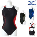 【店内商品3点以上でさらに3%OFFクーポン配布中】ミズノ MIZUNO 競泳水着 練習用水着 レディース ミディアムカット EXER SUITS U-Fit ...