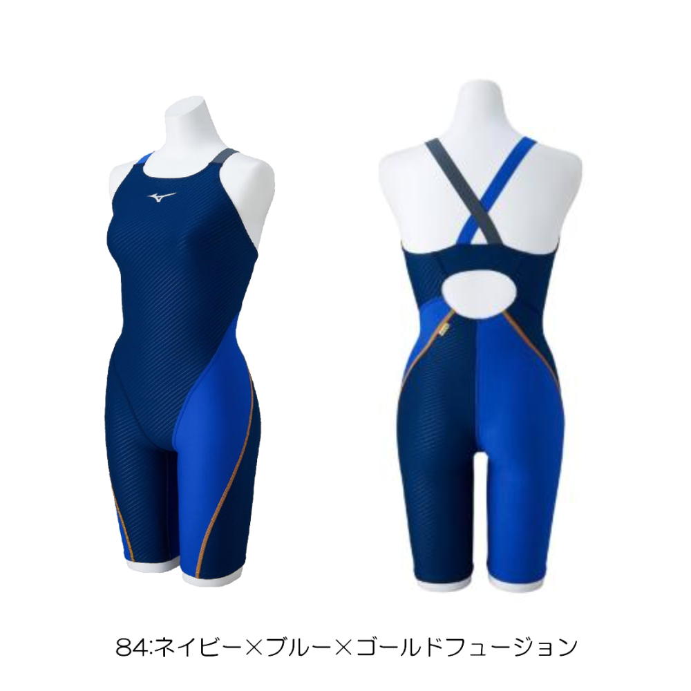 Mizuno 競泳水着 ネイビー/ブルー MIZUNO ミズノ 競泳水着 レディース FINA承認 ハイカット 別注