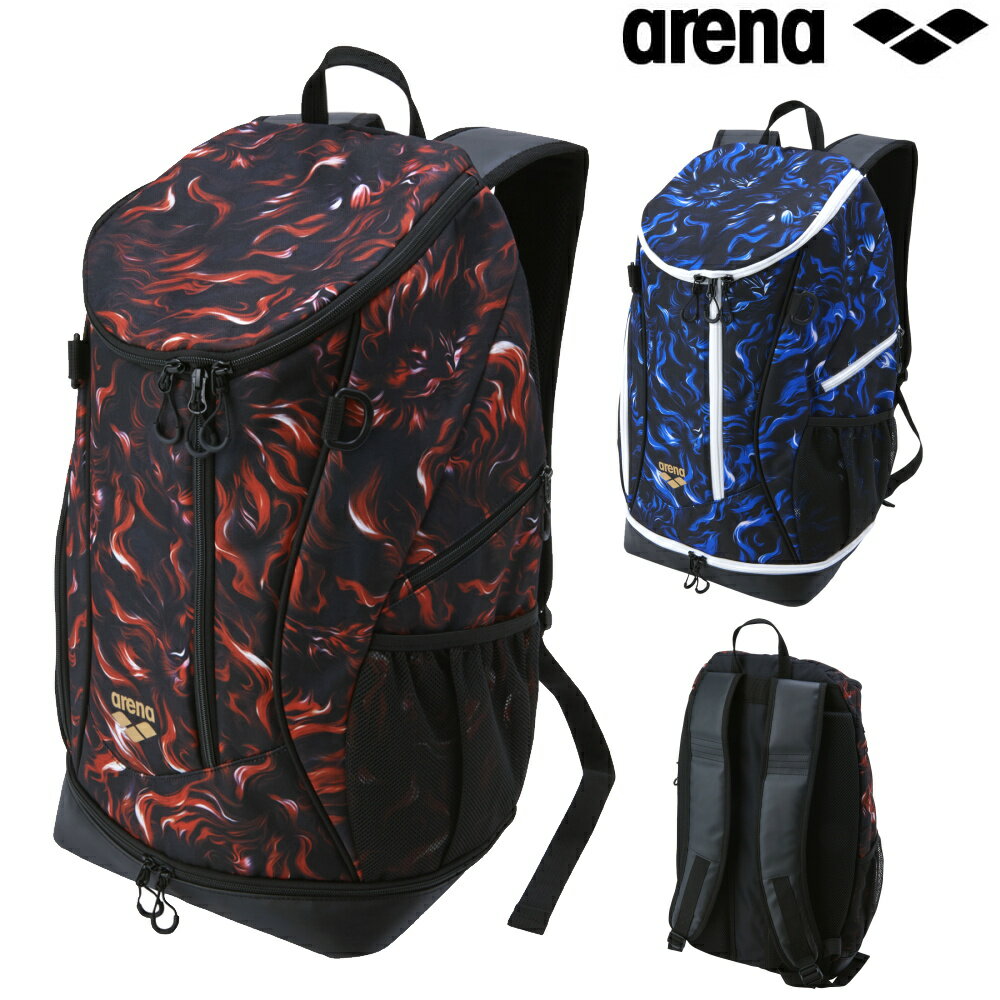 アリーナ ARENA 水泳 バックパック 31L arena INDOMITUS 総柄 リュック スイミングバッグ デイバッグ ..