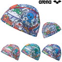 【店内商品3点以上でさらに3%OFFクーポン配布中】アリーナ ARENA 水泳 メッシュキャップ アリーナ君 総柄 スイムキャップ 水泳帽 水泳小物 2025年秋冬モデル AS5FSC57U