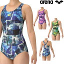【店内商品3点以上でさらに3%OFFクーポン配布中】アリーナ ARENA フィットネス水着 レディース フィットネスワンピース オープンバック ぴったりパッド AQUA EXA ダブルエステルWR パッド付き 2025年秋冬モデル WAVES AS5FWF06L
