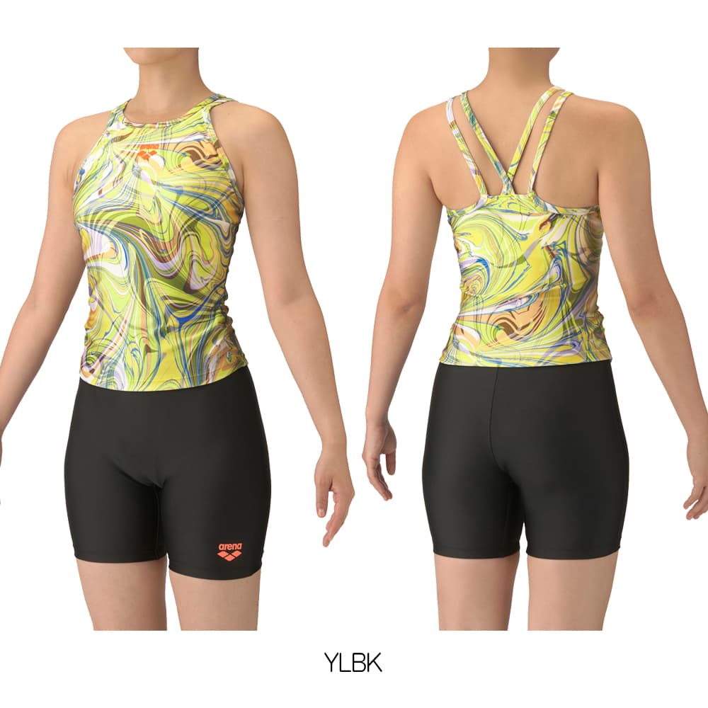 SPEEDO 水着 Mサイズ イエロー/ピンク 公式・限定】フレックスシグマカイセミオープンバックニースキン