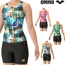 【店内商品3点以上でさらに3%OFFクーポン配布中】アリーナ ARENA フィットネス水着 レディース フィットネスセパレーツ Yバック ミドルレッグ 差し込みパッド パッド付き ダブルエステル 2025年秋冬モデル WAVES AS5FWF51L
