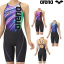 アリーナ ARENA 競泳水着 練習用水着 レディース トレーニングワンピーススパッツ オープンバック ハーフレッグ オールインワン タフスーツ タフスキンE 競泳練習水着 2025年秋冬モデル AS5FWM27L