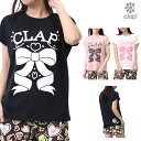 クラップ CLAP リボンクラップ ドルマンエス レディース Tシャツ 半袖 スポーツアパレル トレーニング フィットネス 女性 CTS25032