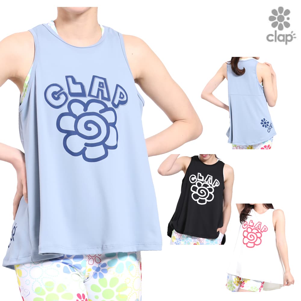 【店内商品3点以上でさらに3%OFFクーポン配布中】クラップ CLAP ハナマルクラップ フレアータンク レディース タンクトップ スポーツアパレル トレーニン...