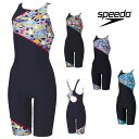 【店内商品3点以上でさらに3%OFFクーポン配布中】スピード SPEEDO 競泳水着 練習用水着 レディース スパークリングブーンターンズパズルミニオープンバッ...