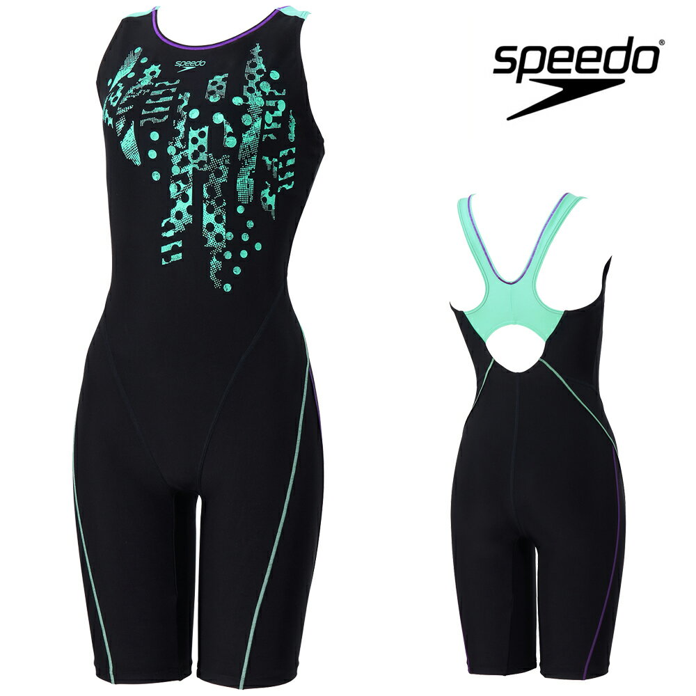 スピード SPEEDO フィットネス水着 レディース クラッシュドットルースンニースキン オールインワン Ultra Stretch 0 パッド付き 2025年秋冬モデル SFW12563