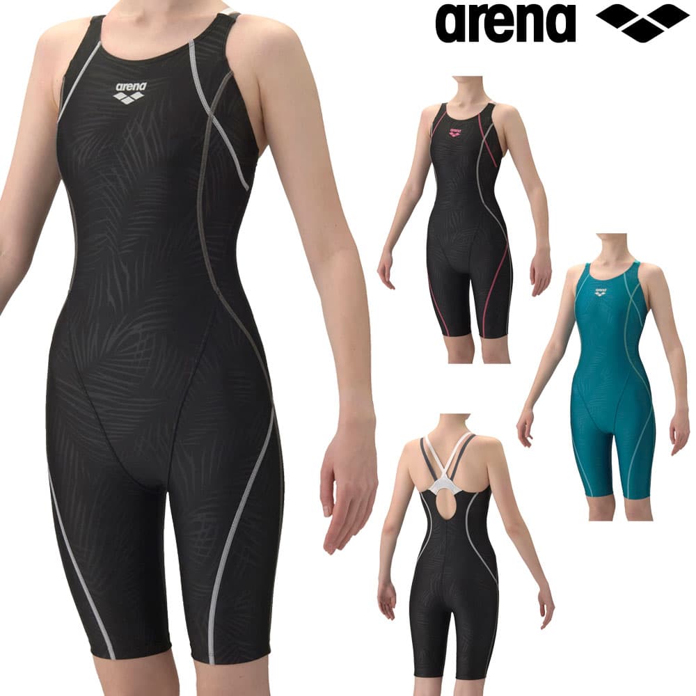 Rakuten - アリーナ ARENA フィットネス水着 レディース ダブルストラップ AQUA EXA ダブルエステルリーフWR フィットネスワンピーススパッツ オープンバック ハーフレッグ ひっかけパッド パッド付き オールインワン 2026年春夏モデル AS6SWF03L