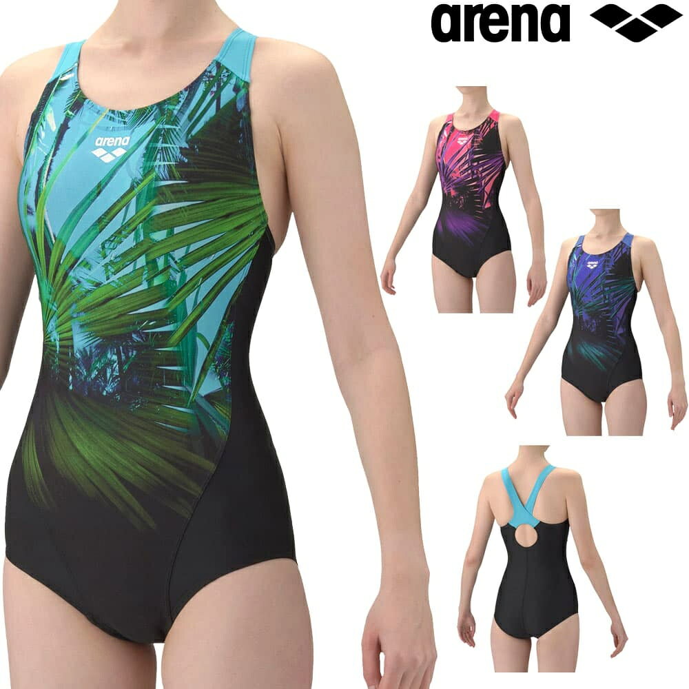 Rakuten - アリーナ ARENA フィットネス水着 レディース AQUA EXA ダブルエステルWR SUNLIGHT フィットネスワンピース オープンバック ぴったりパッド パッド付き 2026年春夏モデル AS6SWF06L