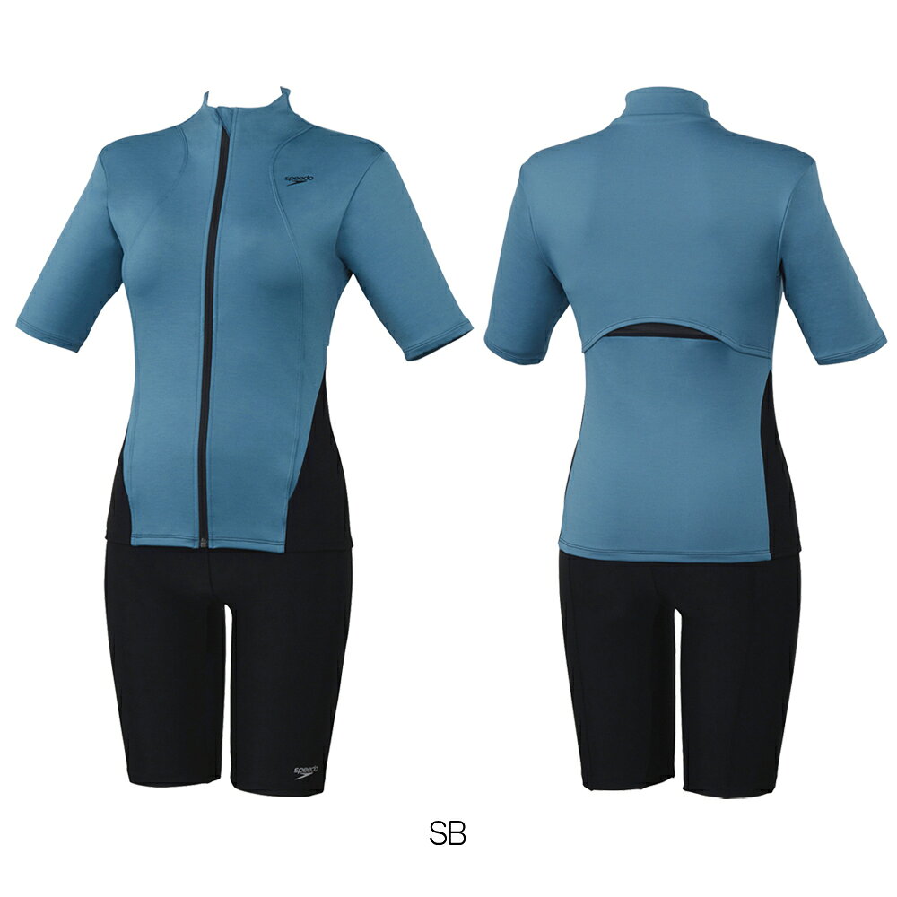スピード SPEEDO フィットネス水着 レディース ショートスリーブウェイビーセパ Heather Stretch Pro パッド付き SFW32565 hikarisp-10039621 SWIMSHOPヒカリスポーツ サンプル画像2