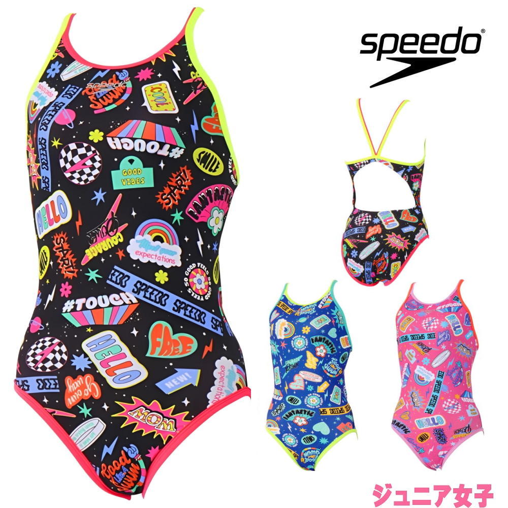 【店内商品3点以上でさらに3％OFFクーポン配布中】スピード SPEEDO 競泳水着 練習用水着 ジュニア女子 カラフルアイコンズターンズスーツ ENDURANCE ECO 競泳練習水着 2026年秋冬モデル STG02654