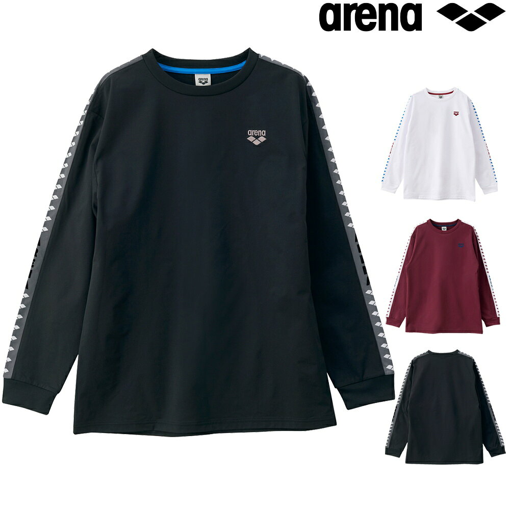 アリーナ ARENA 長袖Tシャツ メンズ ユニセックス チームライン 布帛ライクニット 2026年秋冬モデル AS6FLT01UB