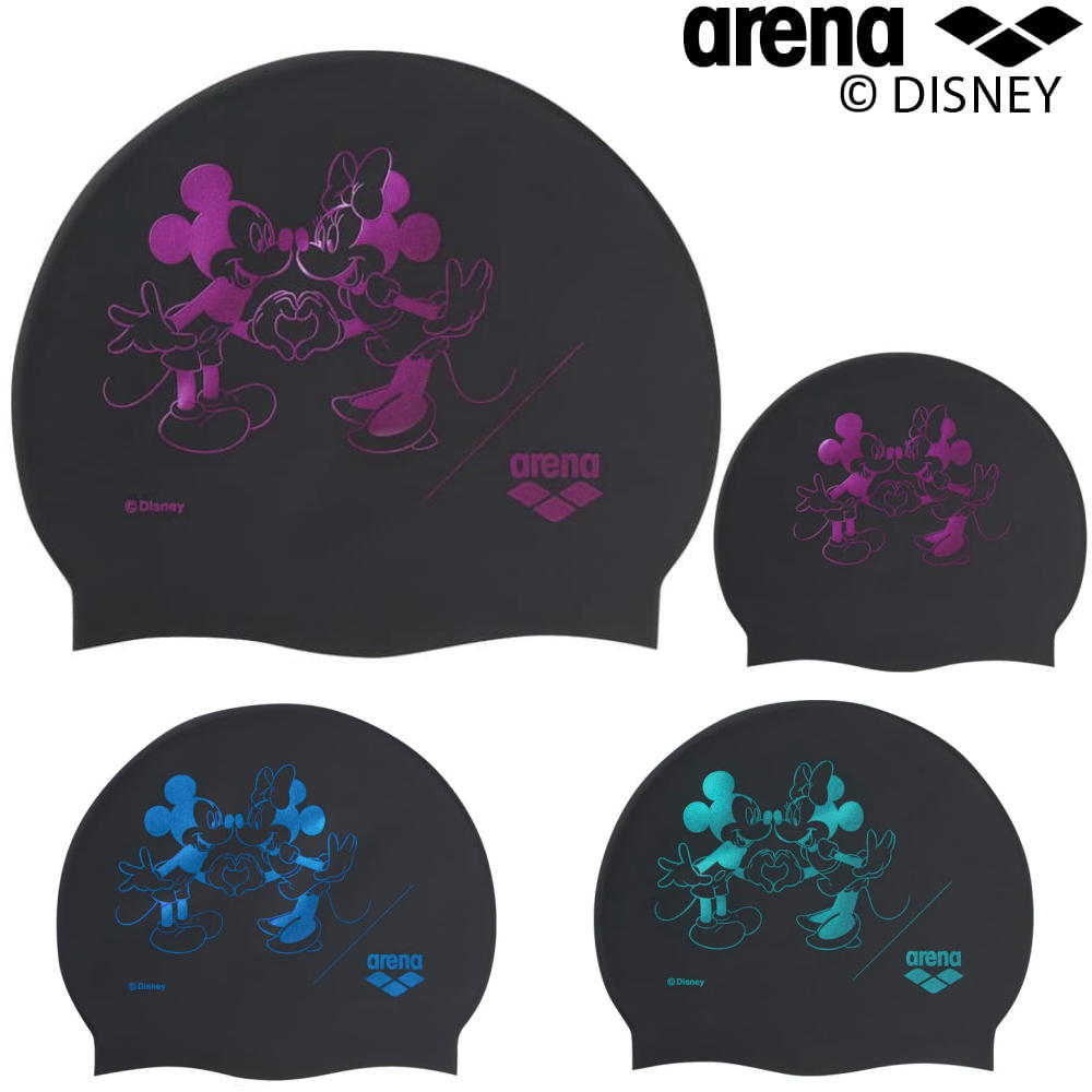 【店内商品3点以上でさらに3％OFFクーポン配布中】アリーナ ARENA 水泳 シリコーンキャップ ディズニー “ ミッキー” “ ミニー” シリコンキャップ スイムキャップ 水泳小物 2026年秋冬モデル AS6FSC80U