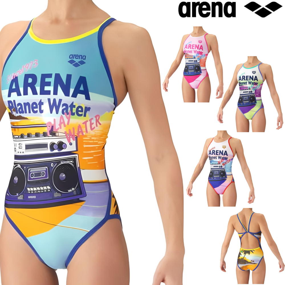 【店内商品3点以上でさらに3％OFFクーポン配布中】アリーナ ARENA 競泳水着 練習用水着 レディース トレーニングワンピース オープンバック タフスーツ タフスキンT2E 競泳練習水着 2026年秋冬モデル AS6FWM38L