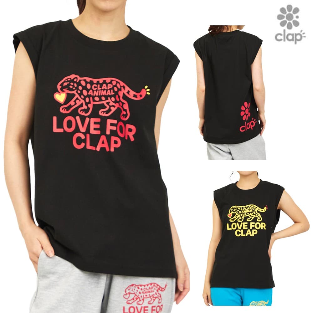 【店内商品3点以上でさらに3％OFFクーポン配布中】クラップ CLAP クラップアニマル タンク レディース タンクトップ スポーツアパレル トレーニング フィットネス 大人可愛い 女性 CTS26023