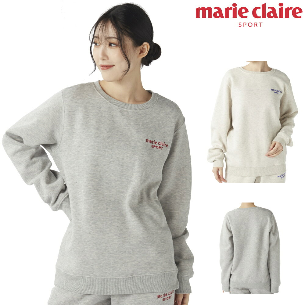 乐天商城 - 【店内商品3点以上でさらに3％OFFクーポン配布中】marie claire SPORT マリクレールスポーツ レディース 裏起毛スウェットクルートレーナー NIKI445716