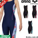 《スーパーSALEクーポン配布中》アリーナ ARENA 競泳水着 レディース タフスーツ 練習用水着 オールインワン FITTYトリコットナノストレッチ ディズニーシリーズ リトルマーメイド アリエル 競泳練習水着 2019年秋冬モデル DIS-9358W