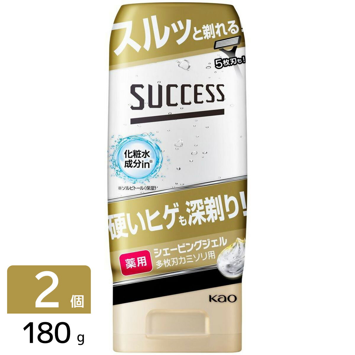 花王 サクセス 薬用シェービングジェル 多枚刃カミソリ用 180g 2個