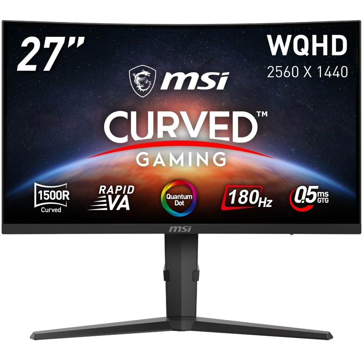 【お買い物マラソン開催中!】 MSI 湾曲ゲーミングモニター MAG 275CQRF QD E2 27インチ/量子ドット/1500R/WQHD/RAPID VA/180Hz/0.5ms(GTG 最小値)/HDMI 2.0b MAG-275CQRF-QD-E2