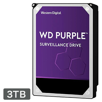 【エントリーでP7倍】 Western DIgItal WD Purple シリーズ 3.5インチ 内蔵 HDD 3TB IntellIpower WD30PURZ-R