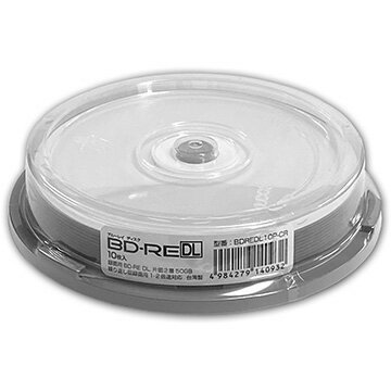 HIDISC BD-RE　DL（片面二層）繰り返し録画用2倍速　50GB　10枚入り　スピンドルケース BDREDL10P-CR
