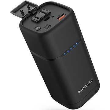 RAVPowerモバイルバッテリー20000mAh/65WAC出力(3P)+USBポート+USB-CRP-PB054