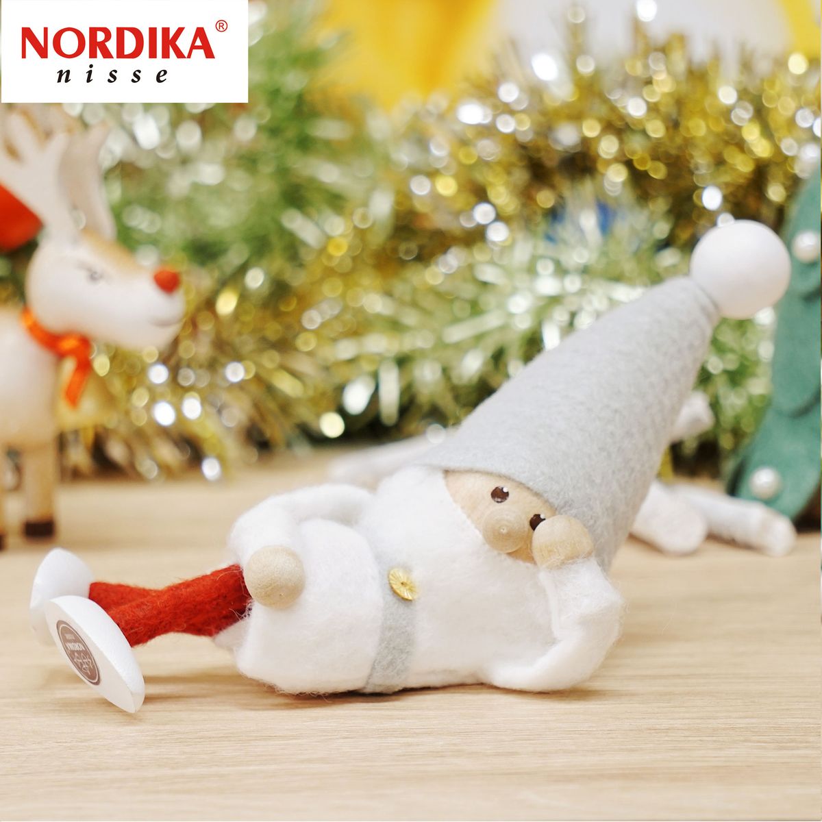 【30％OFFクーポン 在庫品限り】正規品 ノルディカ ニッセ NORDIKA nisse クリスマス人形 ひとやすみサンタ サイレントナイト 約110×110mmのサムネイル