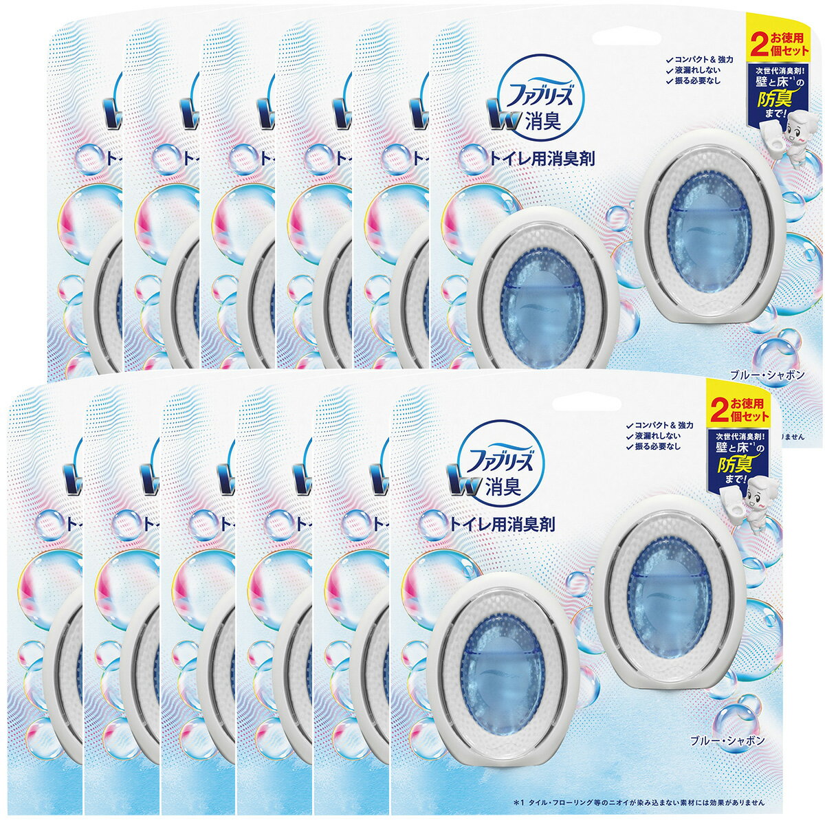 P&G ファブリーズ 消臭芳香剤 トイレ用 ブルー・シャボン 6mL×2個×12箱のサムネイル