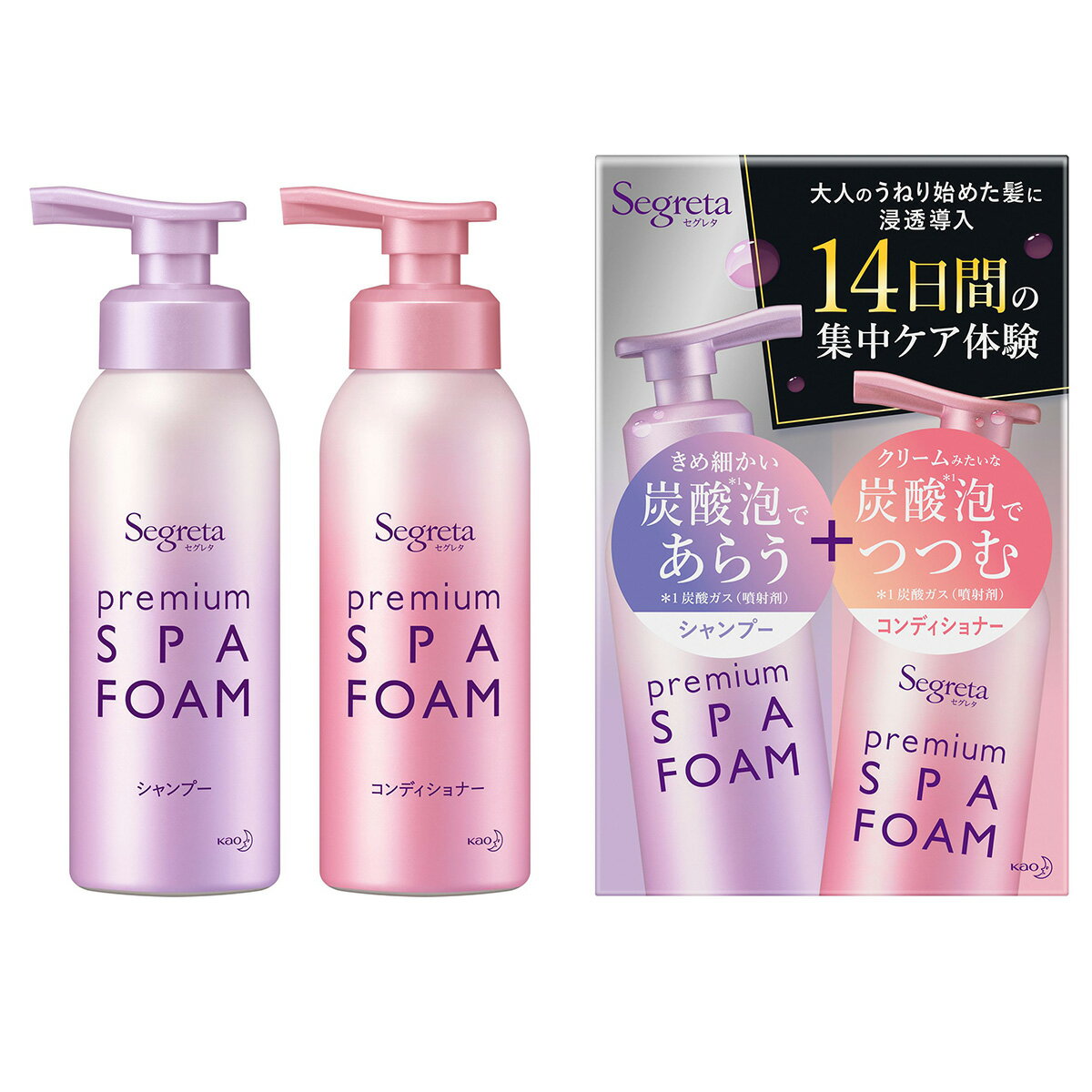 花王 【数量限定】メーカー旧品セール セグレタ プレミアム スパ フォーム シャンプー & コンディショナー スターターキット 2個アソート 4901301389411のサムネイル