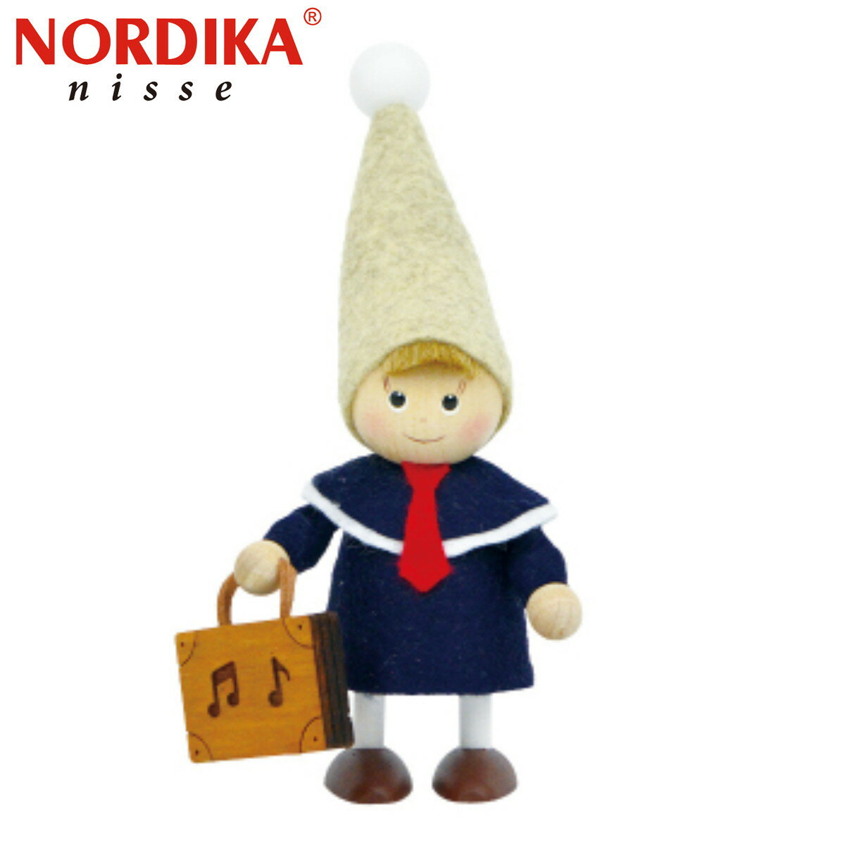 【30％OFFクーポン 在庫品限り】正規品 ノルディカ ニッセ NORDIKA nisse クリスマス人形 木製人形 バッグを持った男の子 ハーモニーのサムネイル
