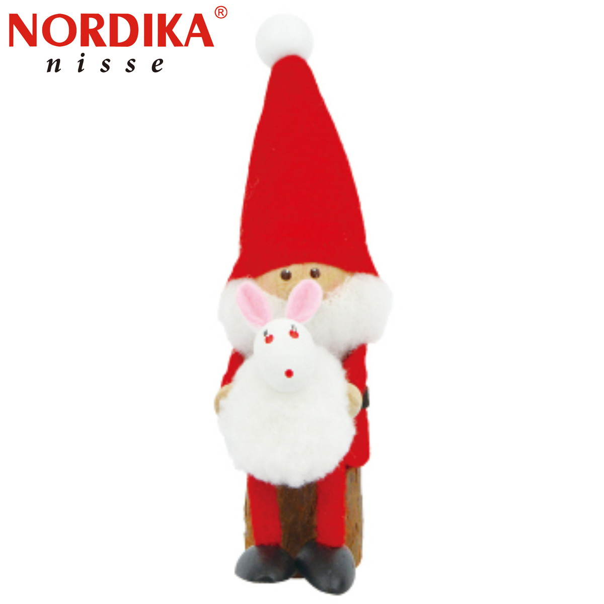 NORDIKA Nisse ノルディカ ニッセ クリスマス 木製人形 ウサギを抱えたサンタ NRD120716