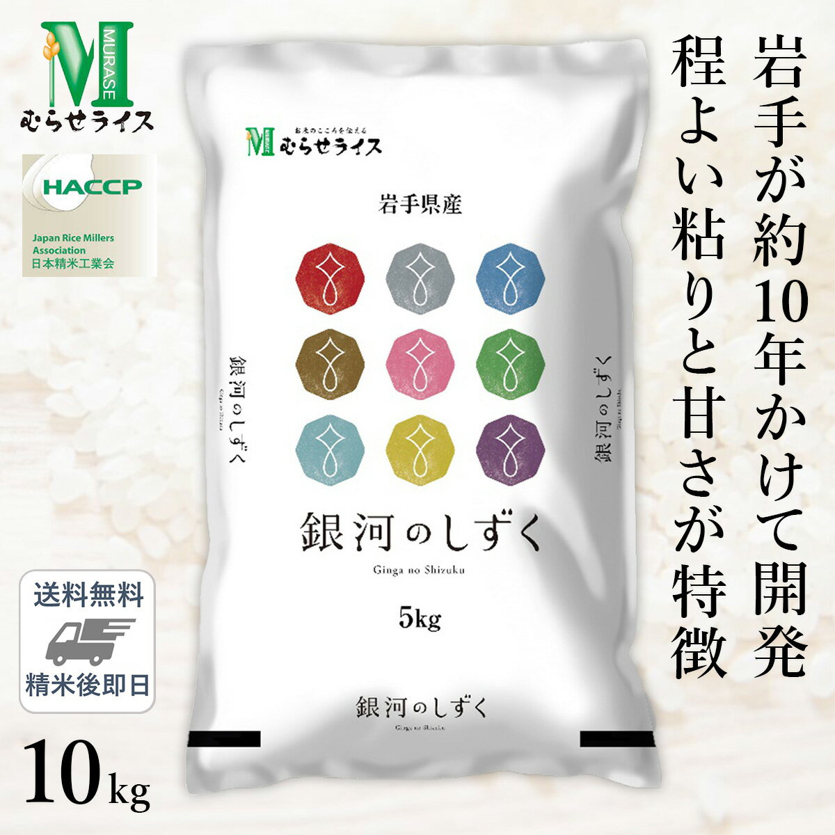 ○【最短当日出荷 送料無料】令和5年産 岩手県産 銀河のしず