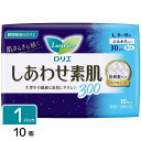 花王 ［在庫限り特価］ロリエ しあわせ素肌 生理用品 多い夜用 30cm 羽つき 10個 4901301262875