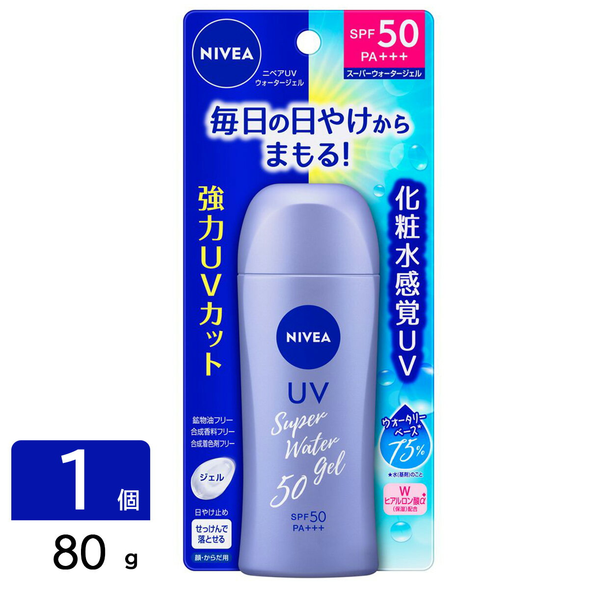 花王 ［在庫限り特価］ニベアUV 日焼け止め ウォータージェル SPF50 80g 4901301276186