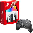 ［Switch］ニンテンドースイッチ 本体 有機ELモデル ホワイト + switch対応無線コントローラ（ブラック）セット