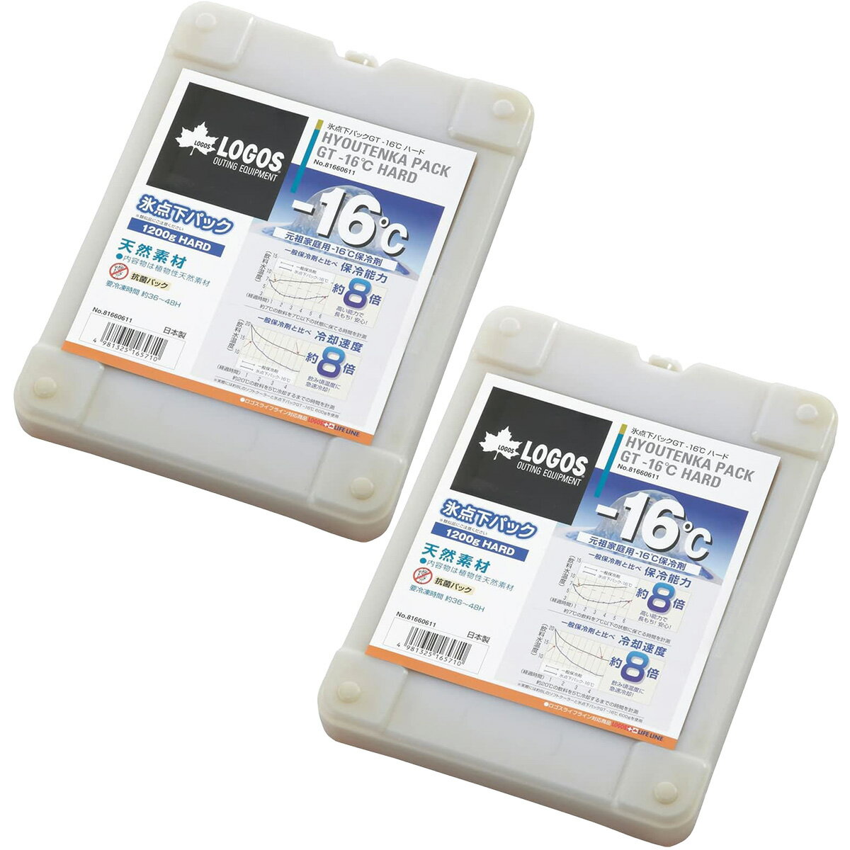 ロゴス 【2個セット】LOGOS 氷点下パック GT-16℃ ハード1200g 保冷剤 GTマイナス16度 長時間 防災 日本製 7944BE007