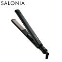 I-ne 【正規品】 サロニア ストレートヘアアイロン ブラック 24mm 耐熱ポーチ付き マイナスイオン プレゼント ギフト 新生活 母の日 ドライヤー SA...