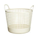 吉川国工業 ランドリー収納 スカンジナビアスタイル ラウンドバスケット 41×37×37.5cm ホワイト 日本製 SCB-1-203249