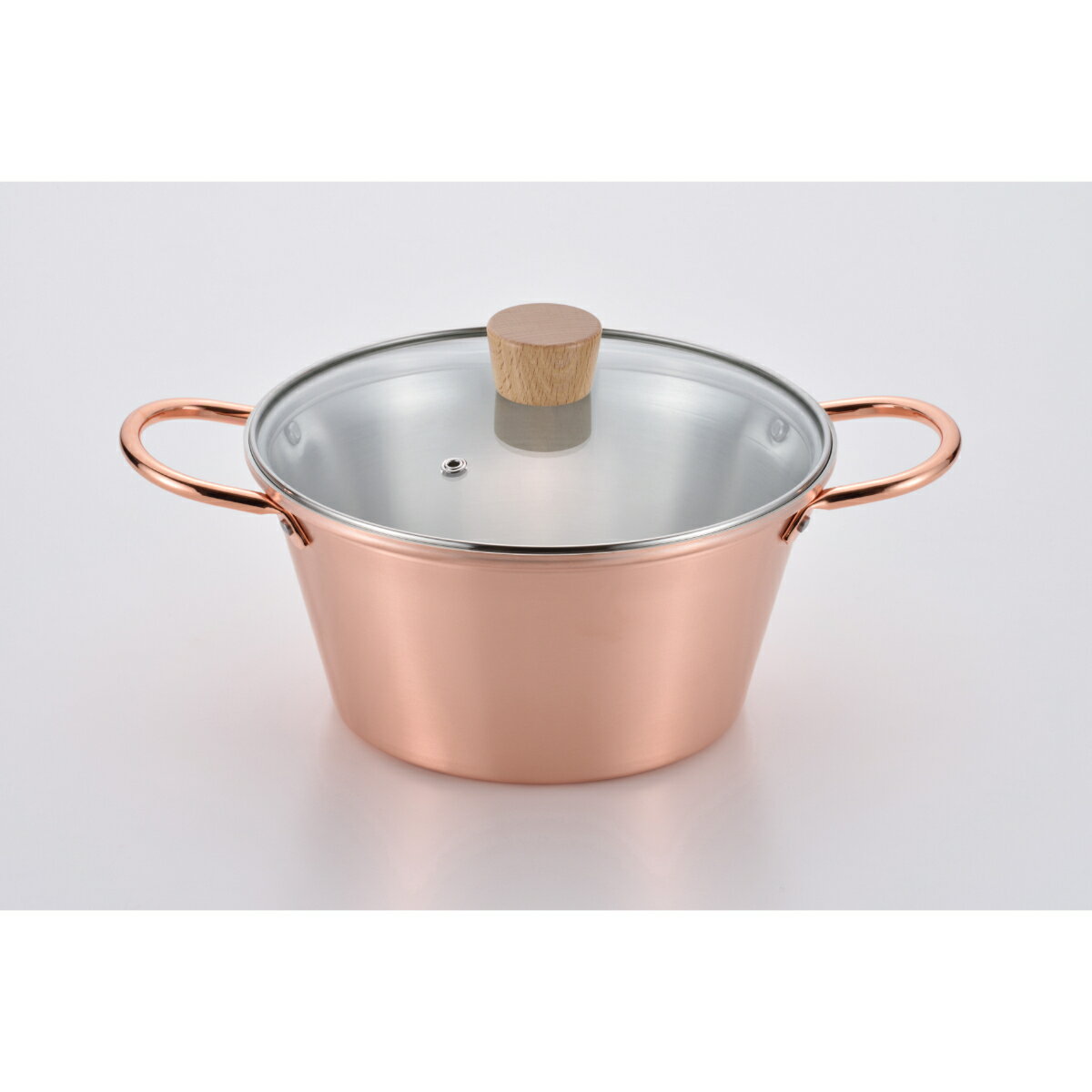 和平フレイズ 千歳 純銅 ガラス蓋付両手鍋 20cm 日本製 ガス火専用 CS-023