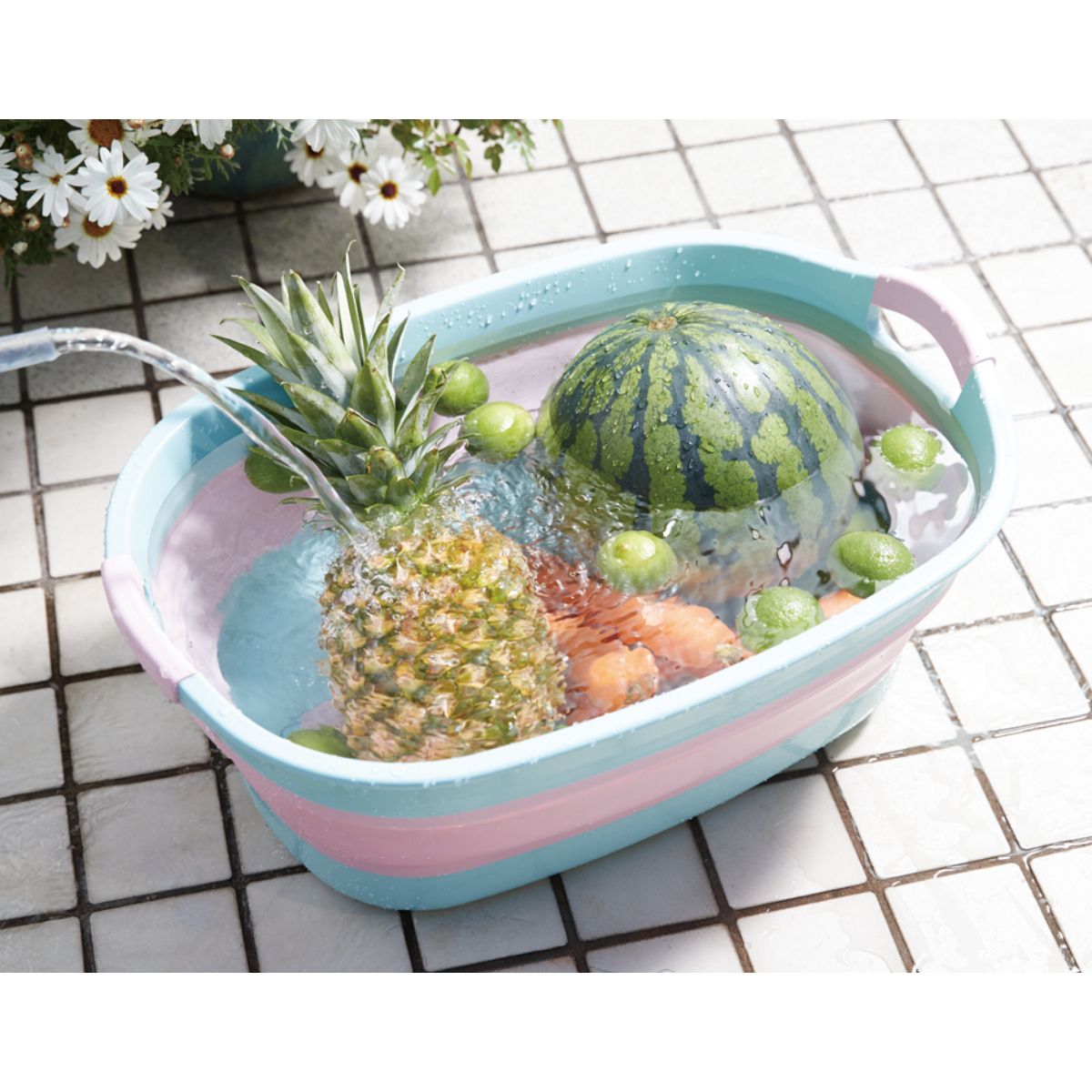 伊勢藤 Soft Tub WIDE ソフトタブ ワイド 23L ピンク 折り畳み バスケット 収納 I-563-1P