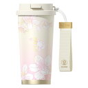 GERM 桜デザイン コーヒー タンブラー 500ml グラデーション ストロー付き ステンレス 保温 保冷 持ち運び 水筒 ボトル GM144B64431