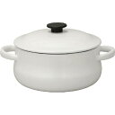 野田琺瑯 ルーク 深型キャセロール25cm ホワイト LK-25T