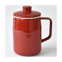 富士ホーロー Honey Ware ハニーウェア フィルトプラス オイルポット(活性炭カートリッジ付) 0.8L レッド OPF-0.8L.R
