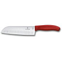 VICTORINOX スイスクラシック 三徳包丁 溝付 レッド 6.8521.17-X1