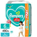 P&G パンパース おむつ パンツ さらさらケア メガジャンボ L(9-14kg) 480枚(80枚×3パック×2箱) 4902430866279